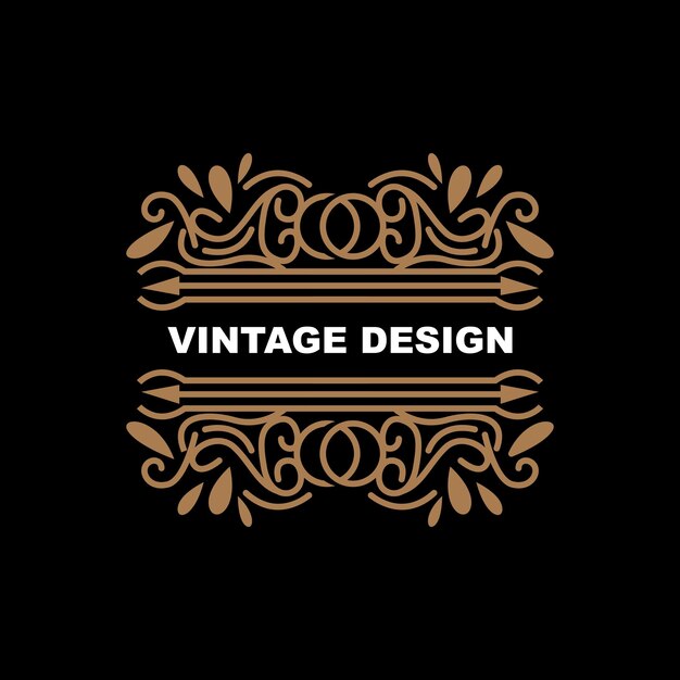 Vector retro vintage design luxe minimalistische vector ornament logo met mandala en batik stijl product merk illustratie uitnodiging banner mode