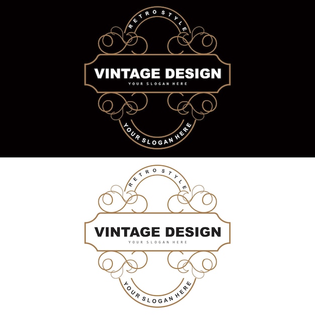 Retro vintage design lussuoso minimalista vettore ornamento logo con mandala e stile batik prodotto marchio illustrazione invito banner moda