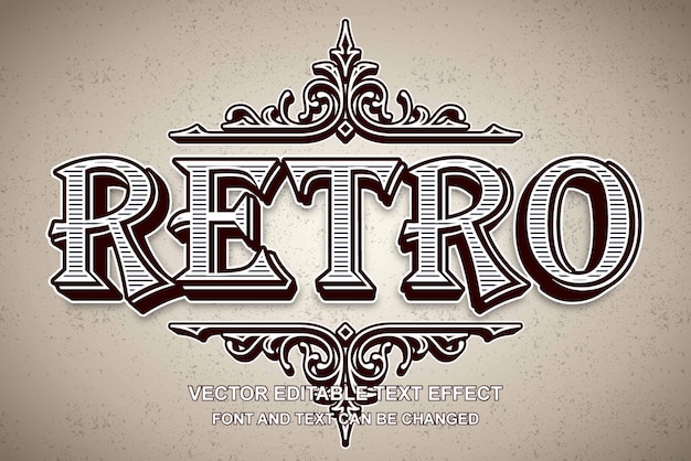 Vettore retro vintage design style typography editable text effect grunge texture template background design