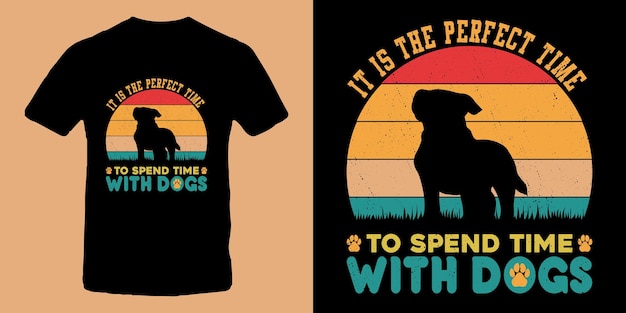 Vector retro vintage dog t shirt design