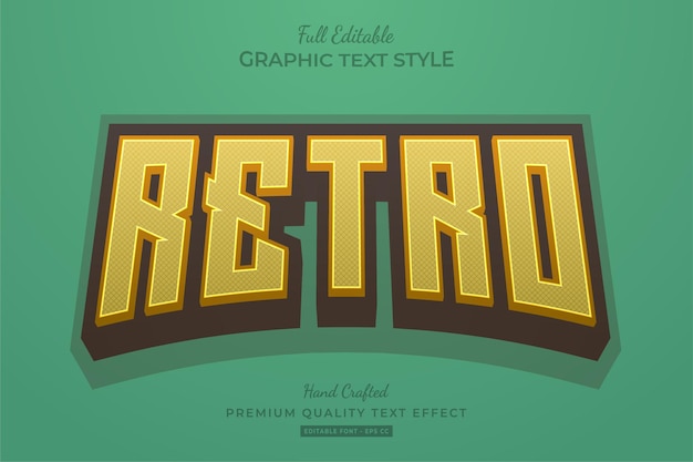 Retro vintage editable text effect font style