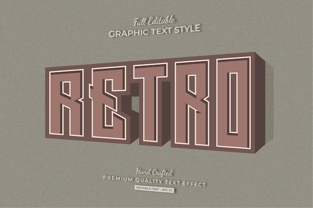 Vettore stile carattere retrò vintage modificabile effetto testo