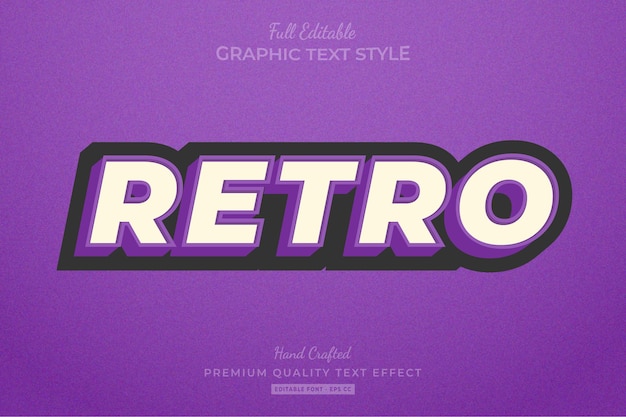 Retro vintage editable text effect font style