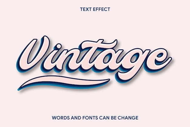 Vector retro and vintage editable text effect