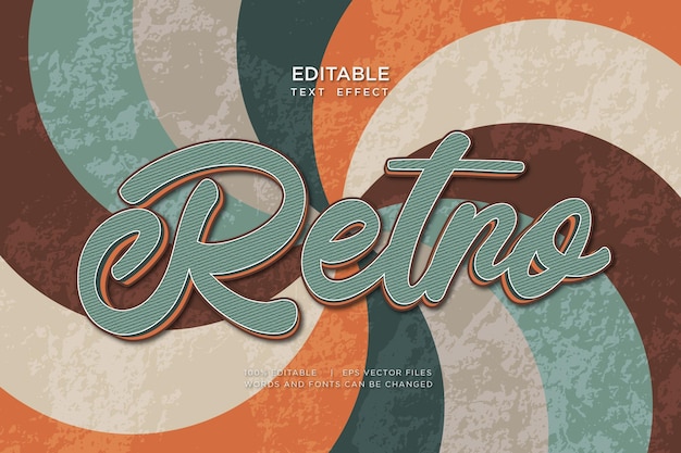 retro vintage editable vector text effect