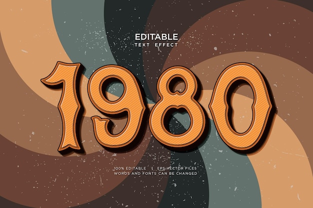 retro vintage editable vector text effect