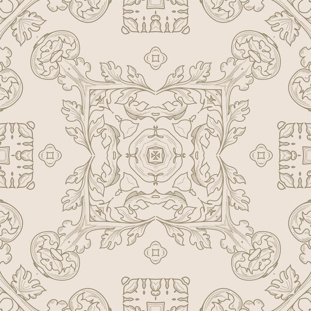 Vector retro or vintage floral print seamless pattern