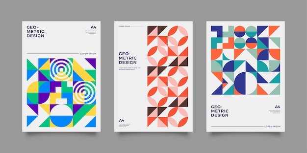 Retro vintage geometric cover design