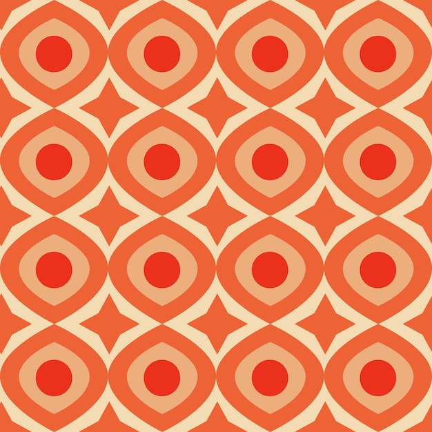 レトロなヴィンテージの幾何学的なオレンジ色のパターン