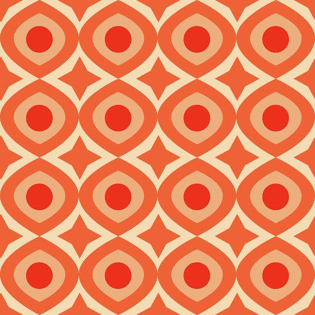 Vector retro vintage geometrisch oranje patroon