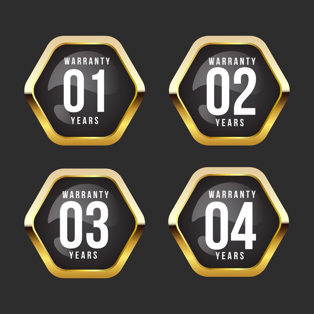 Vector retro vintage gold and black labels