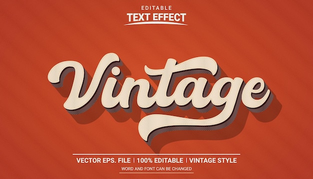 Retro vintage grunge effect editable vector text effect