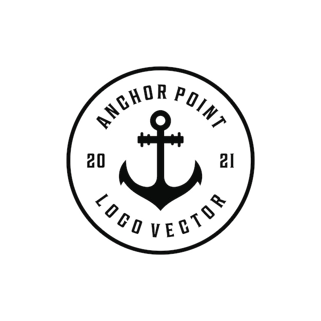Retro vintage hipster matroos ankerpunt cruise marine logo ontwerp