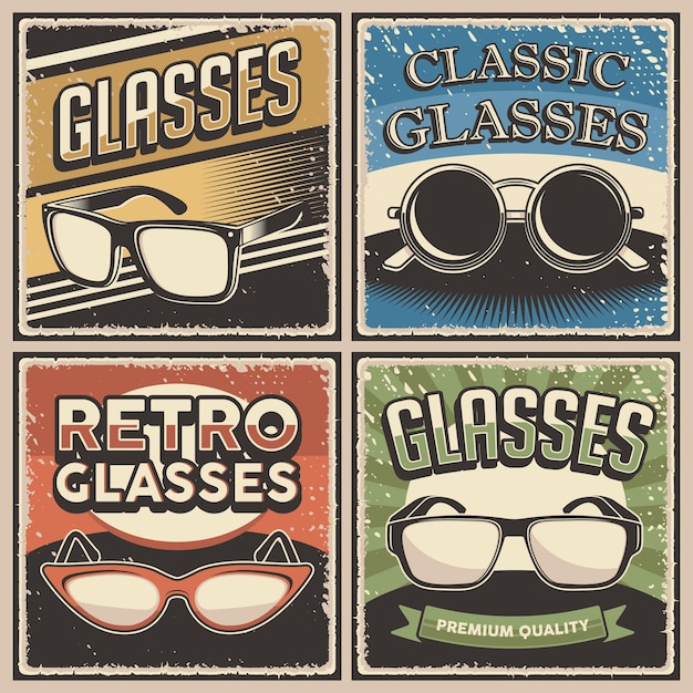 Retro vintage illustration     of Glasses