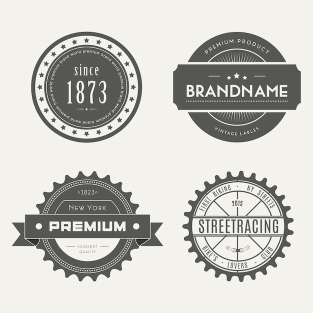 Vector retro vintage insignes of logo's set