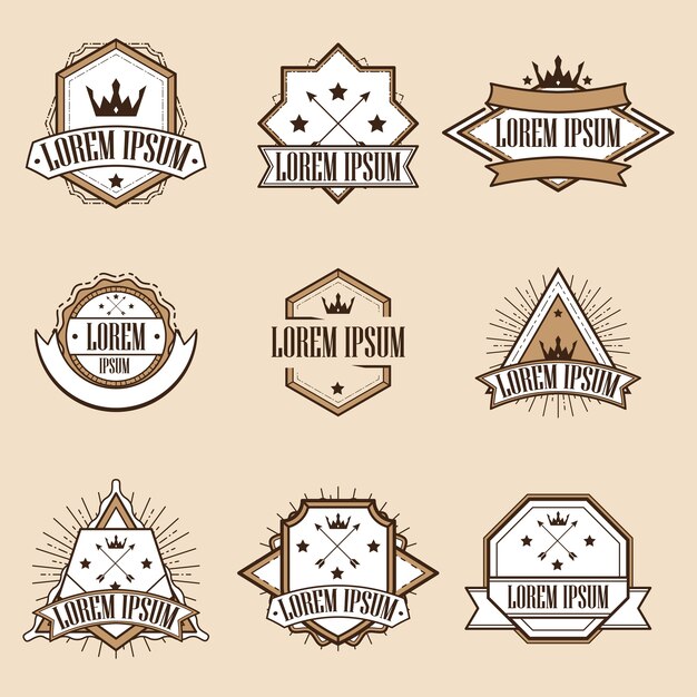 Retro Vintage Insignias or Logotypes set
