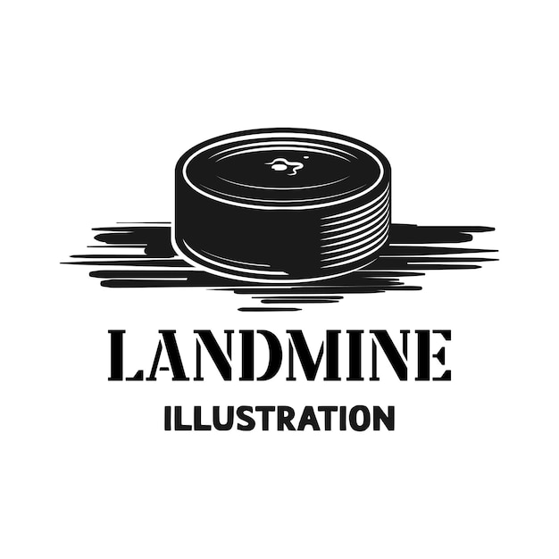 Vector retro vintage land mine illustration