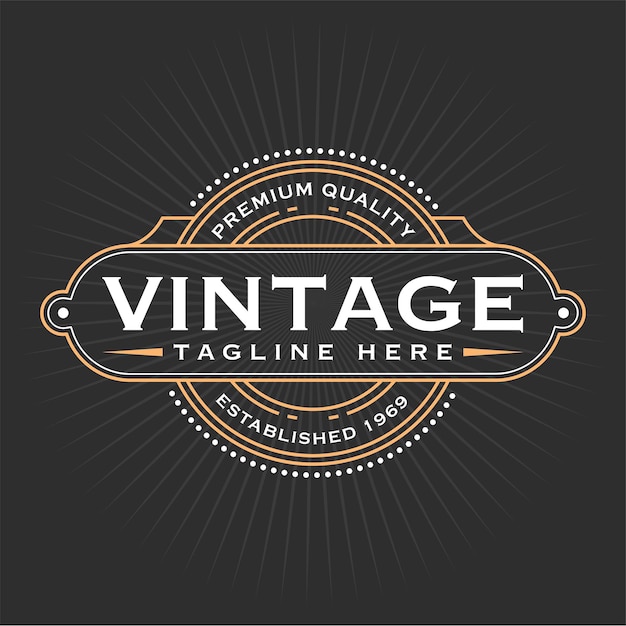 Vettore design del logo vintage retrò