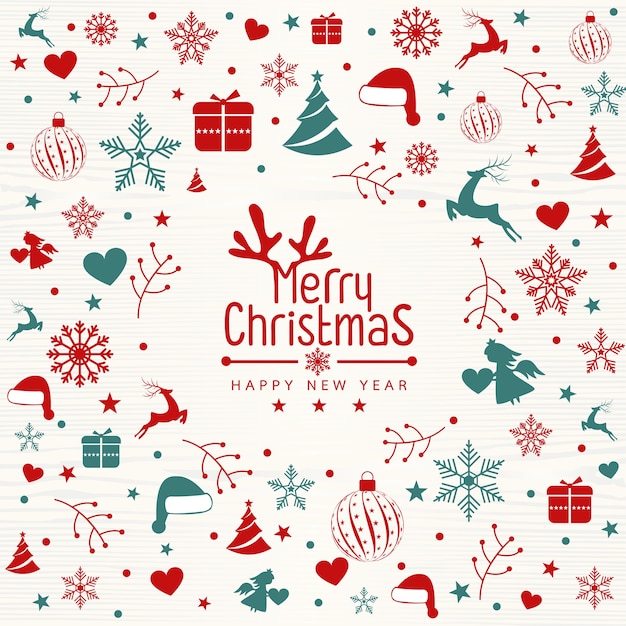 Retro vintage merry christmas wenskaart met typografie