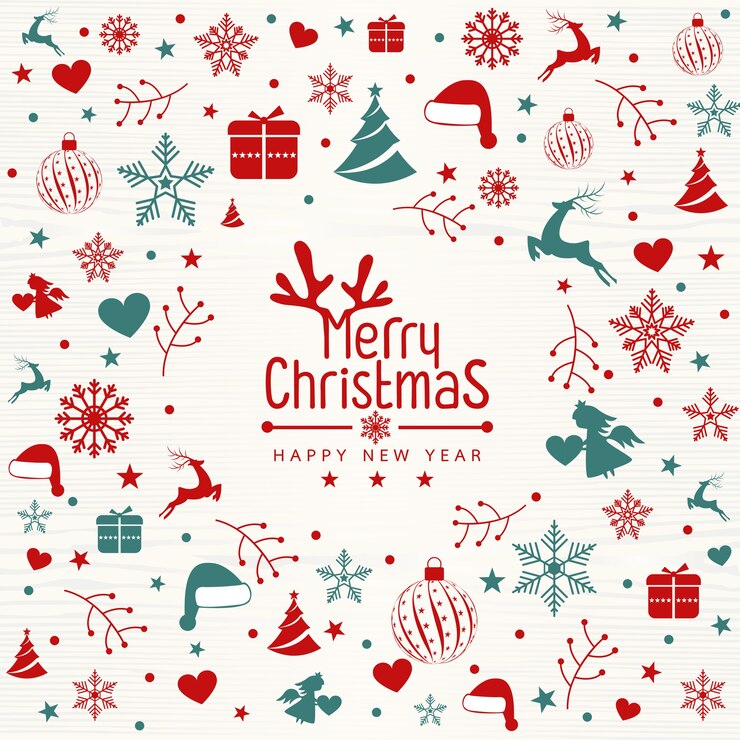 Vector retro vintage merry christmas wenskaart met typografie