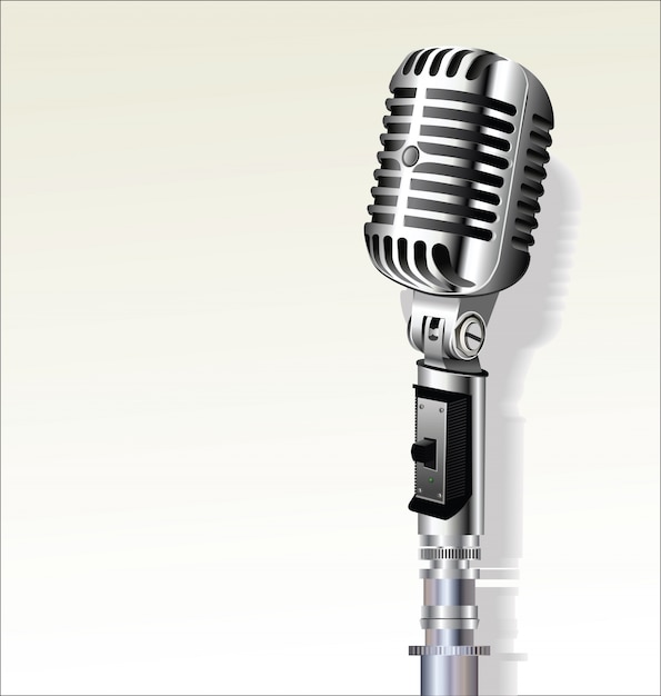 Retro vintage microphone design background