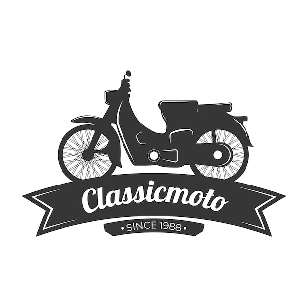 Vector retro or vintage motorcycle emblem logo design premium template classic motorcycle