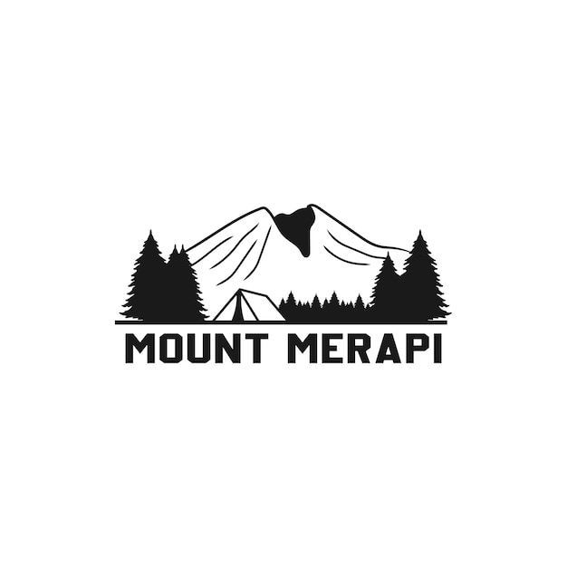 Retro Vintage Mountain Sea Adventure logo-ontwerp