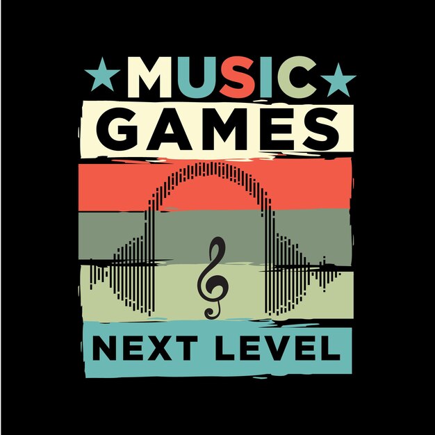 Retro vintage music games t shirt design.