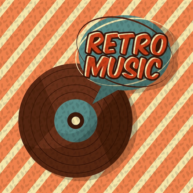 Vector retro vintage music vinyl disk stripes style