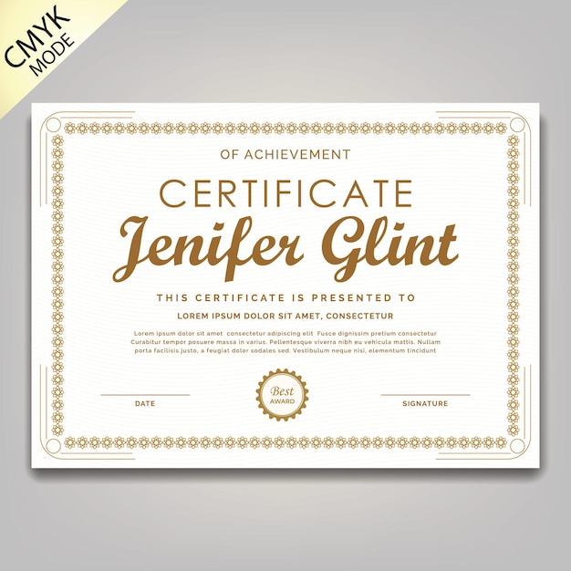 Retro vintage ornament frame certificate template