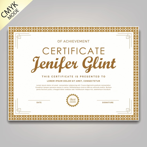 retro vintage ornament frame certificate template