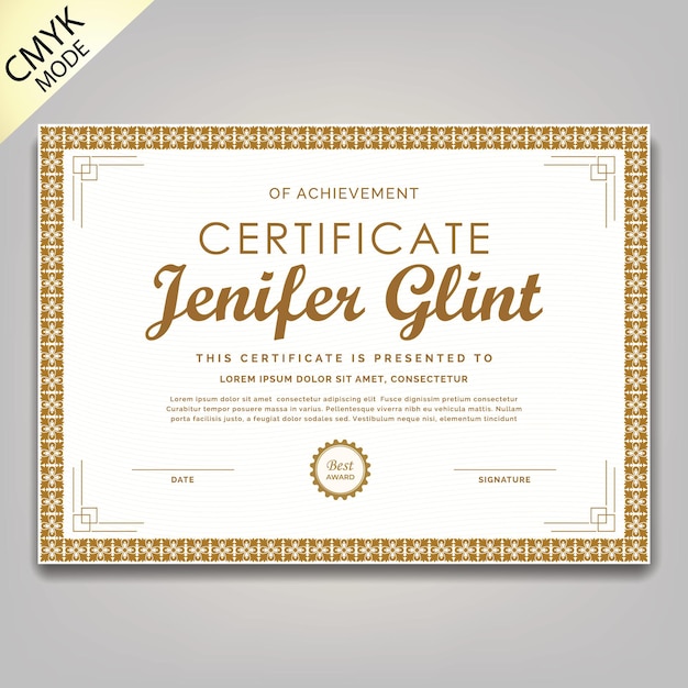 Retro vintage ornament frame certificate template