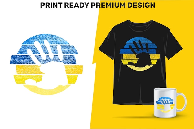셔츠 머그컵 재생 카드 비닐 또는 기타 인쇄 매체에 대한 우크라이나 디자인 레트로 빈티지 평화
