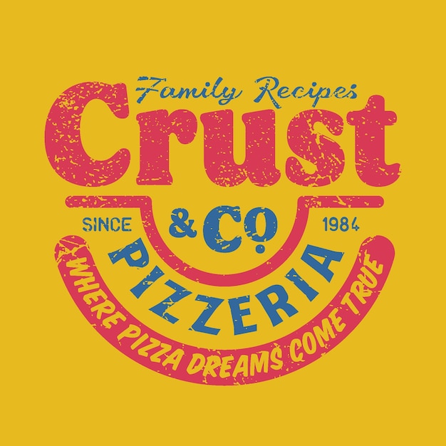 Retro vintage pizza restaurant badge logo