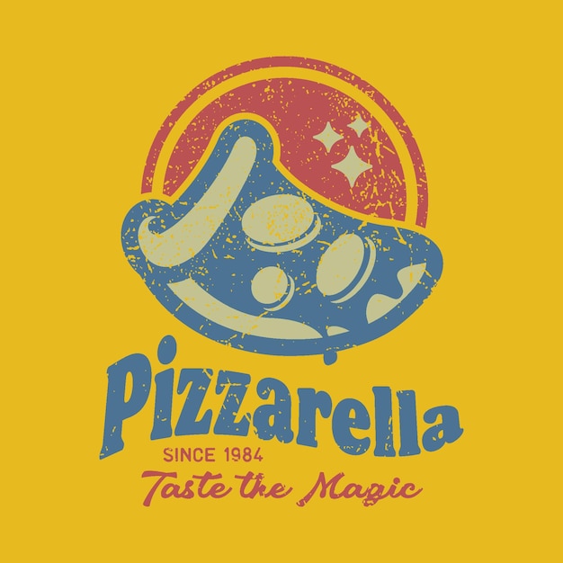 Retro vintage pizza restaurant kenteken logo