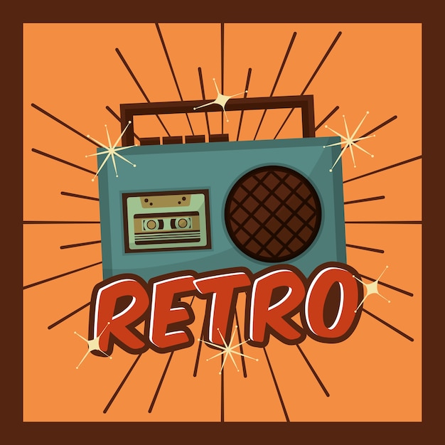 Retro vintage radio cassette muziekapparaat