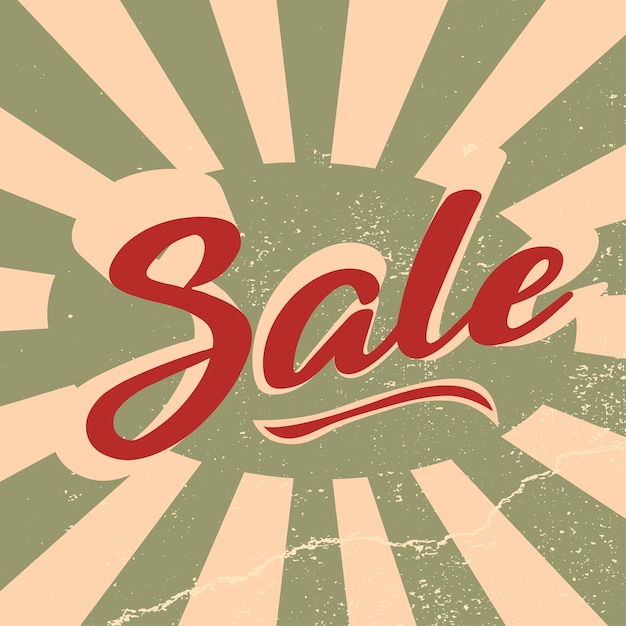 Retro vintage sale sign background