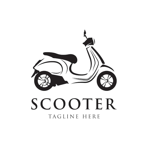retro vintage scooter isolated vector for illustration or logo design