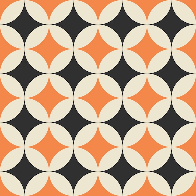 レトロなヴィンテージのシームレスなベクトルの幾何学模様。ファブリック カバーの背景の 70 年代のレトロなプリント