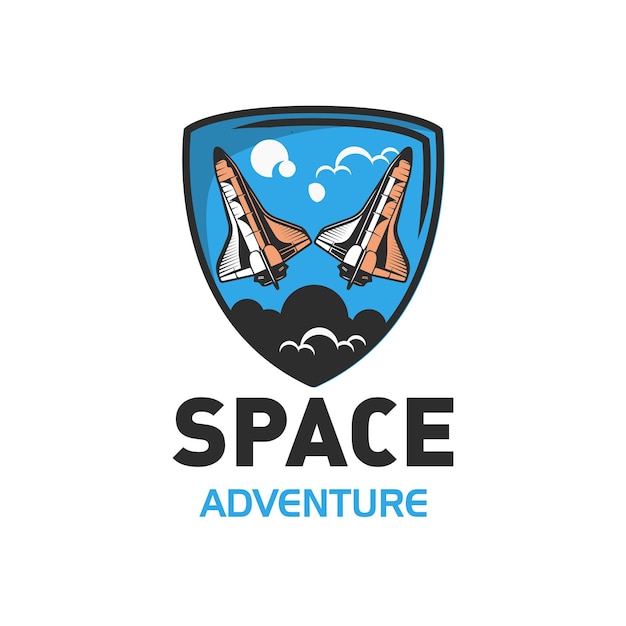 Retro vintage space astronaut logo badge design