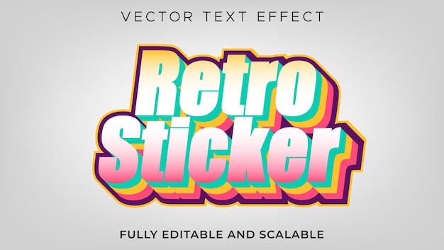 Retro Vintage Sticker Teksteffect