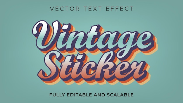 Retro vintage sticker effetto testo