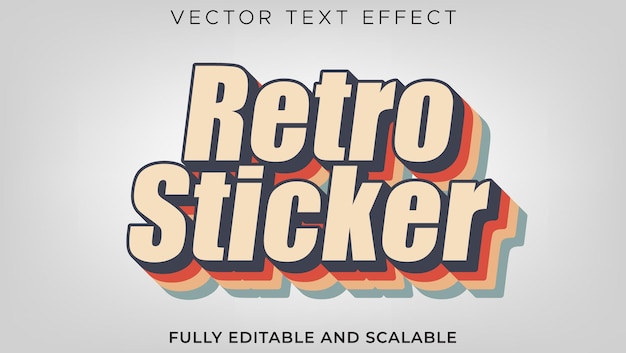 Retro vintage sticker effetto testo