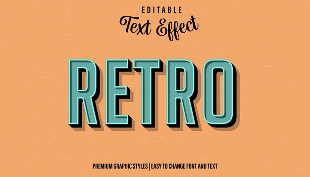 Vector retro - vintage style editable text effect