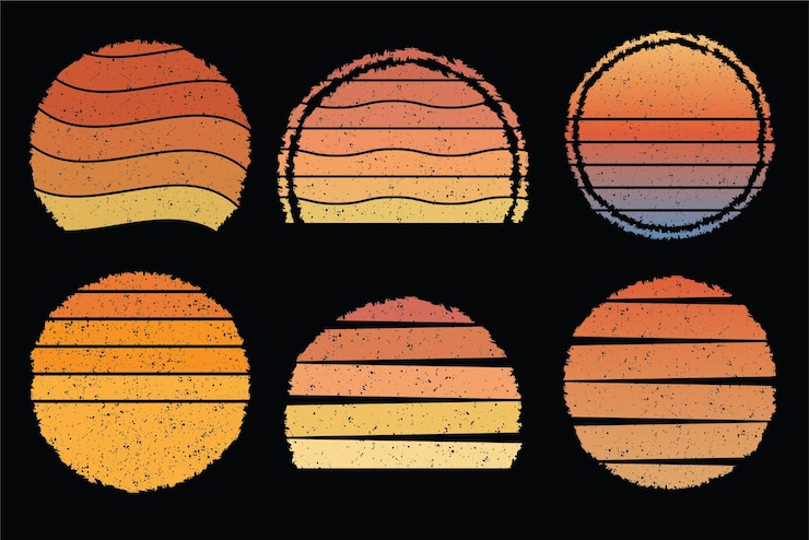 वेक्टर retro vintage sunset grunge vector background