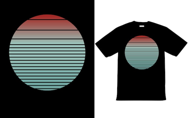 Retro Vintage Sunset TShirt Design for Summer