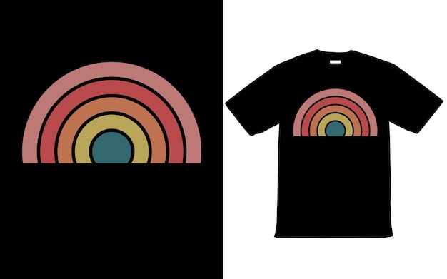 Retro vintage sunset tshirt design per l'estate