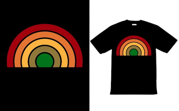Ретро винтажный дизайн футболки "Закат" для лета