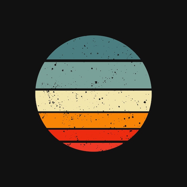 Vector retro vintage sunset vector illustration