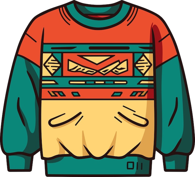 Retro vintage sweater from 90's vector illustration